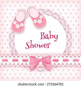 Baby shower card. Vector illustration.