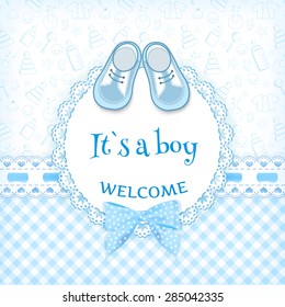 Baby shower card. Vector illustration.