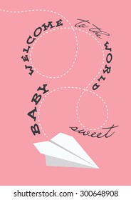 baby shower card. vector illustration
