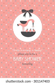 baby shower card. vector illustration