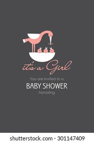 baby shower card. vector illustration