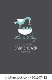 baby shower card. vector illustration