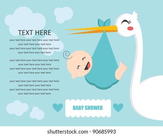 baby shower card. vector illustration