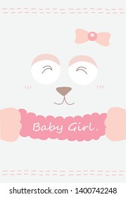 The baby shower card vector.Baby girl.