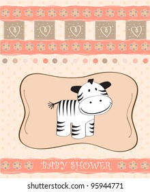 baby shower card with zebra