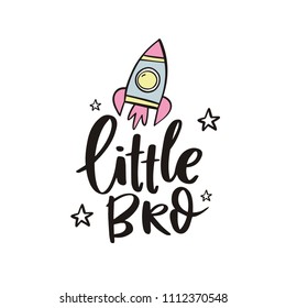 Baby shower cards with lettering. Little Bro