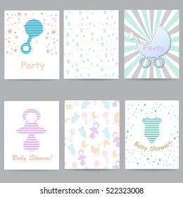 Baby shower cards. Set - vector stock.