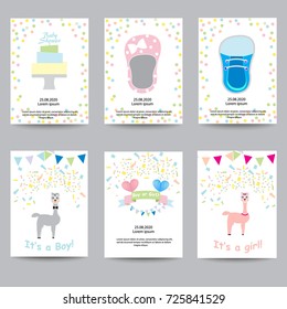 Baby shower cards. Set - vector stock.