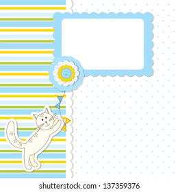Baby shower with cat