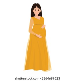 Baby shower ceremony pregnant girl maternity illustration