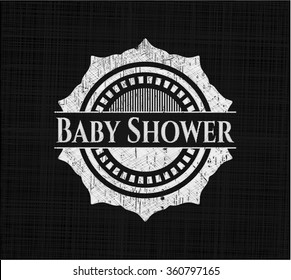 Baby Shower chalk emblem written on a blackboard