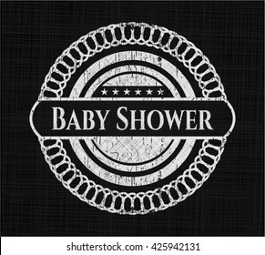 Baby Shower chalk emblem written on a blackboard