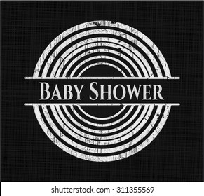 Baby Shower chalkboard emblem on black board