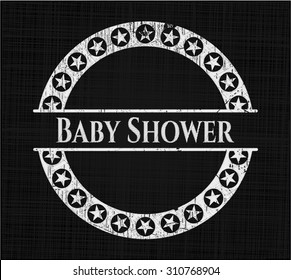 Baby Shower chalkboard emblem written on a blackboard
