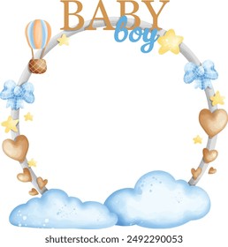 baby shower clipart, baby shower elements, baba boy and baby girl.