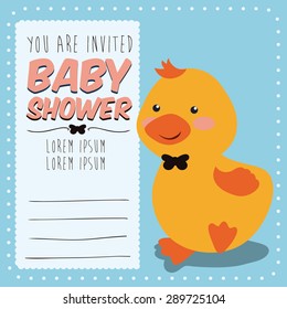 Baby shower colorful card design, vector illustration.