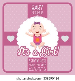 Baby Shower concept with cute icons design, vector illustration 10 eps graphic.