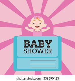 Baby Shower concept with cute icons design, vector illustration 10 eps graphic.