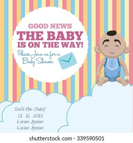 Baby Shower concept with cute icons design, vector illustration 10 eps graphic.