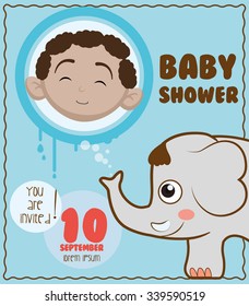 Baby Shower concept with cute icons design, vector illustration 10 eps graphic.