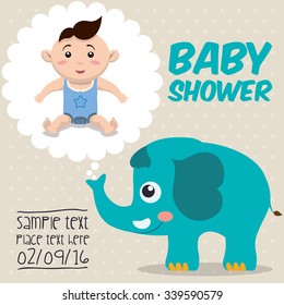 Baby Shower concept with cute icons design, vector illustration 10 eps graphic.