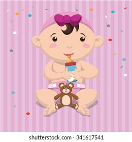 Baby Shower concept with cute icons design, vector illustration 10 eps graphic.