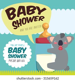Baby Shower concept with decoration icons, vector illustration 10 eps graphic.