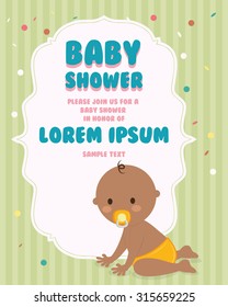 Baby Shower concept with decoration icons, vector illustration 10 eps graphic.