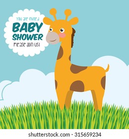 Baby Shower concept with decoration icons, vector illustration 10 eps graphic.