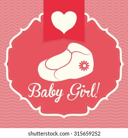 Baby Shower concept with decoration icons, vector illustration 10 eps graphic.