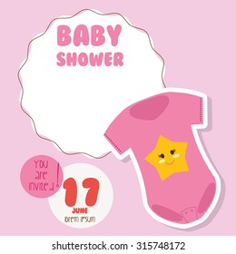 Baby Shower concept with decoration icons, vector illustration 10 eps graphic.