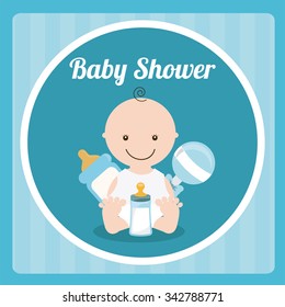 Baby Shower concept with decoration objects design, vector illustration 10 eps graphic