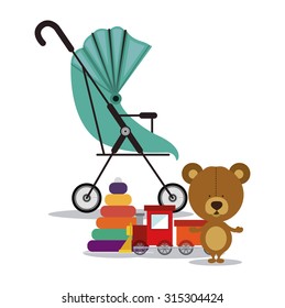 Baby shower concept, welcome to the birth icons design, vector illustration eps 10
