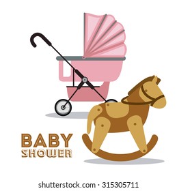 Baby shower concept, welcome to the birth icons design, vector illustration eps 10