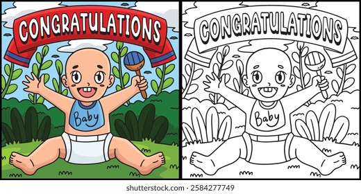 Baby Shower Congratulations Banner Illustration