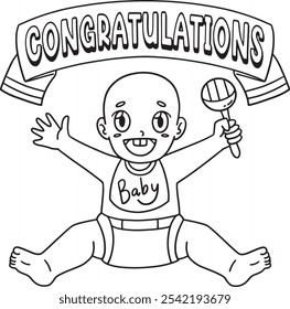 Baby Shower Congratulations Banner Isolated 