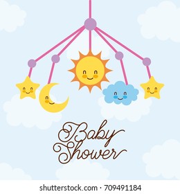 baby shower crib hanging toy with star moon cloud sun