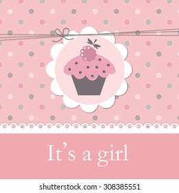 Baby shower with cupcake