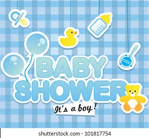 Baby shower - Cute card for boy