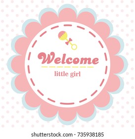 Baby Shower cute card. Vector illustration.