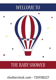 Baby Shower cute card. Vector illustration.
