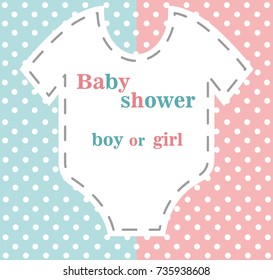 Baby Shower cute card. Vector illustration.