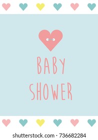 Baby Shower cute card. Vector illustration.
