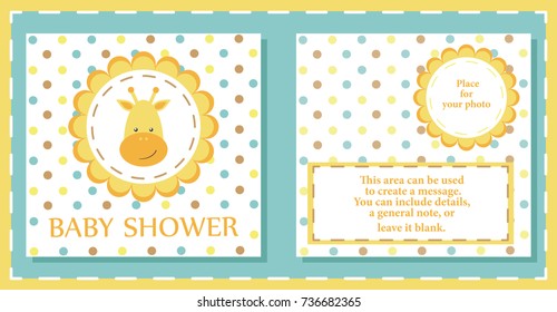 Baby Shower cute card. Vector illustration.
