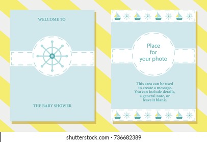Baby Shower cute card. Vector illustration.
