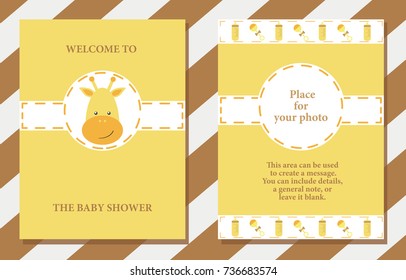 Baby Shower cute card. Vector illustration.
