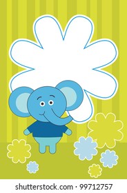 baby shower with cute card. vector illustration