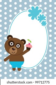 baby shower with cute card. vector illustration