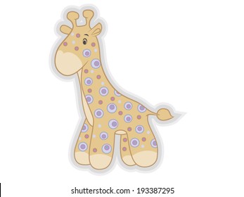 Baby shower cute cartoon giraffe. Vector illustration. 