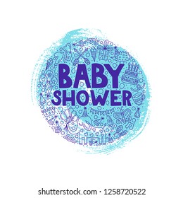 Baby shower. Cute doodle illustration